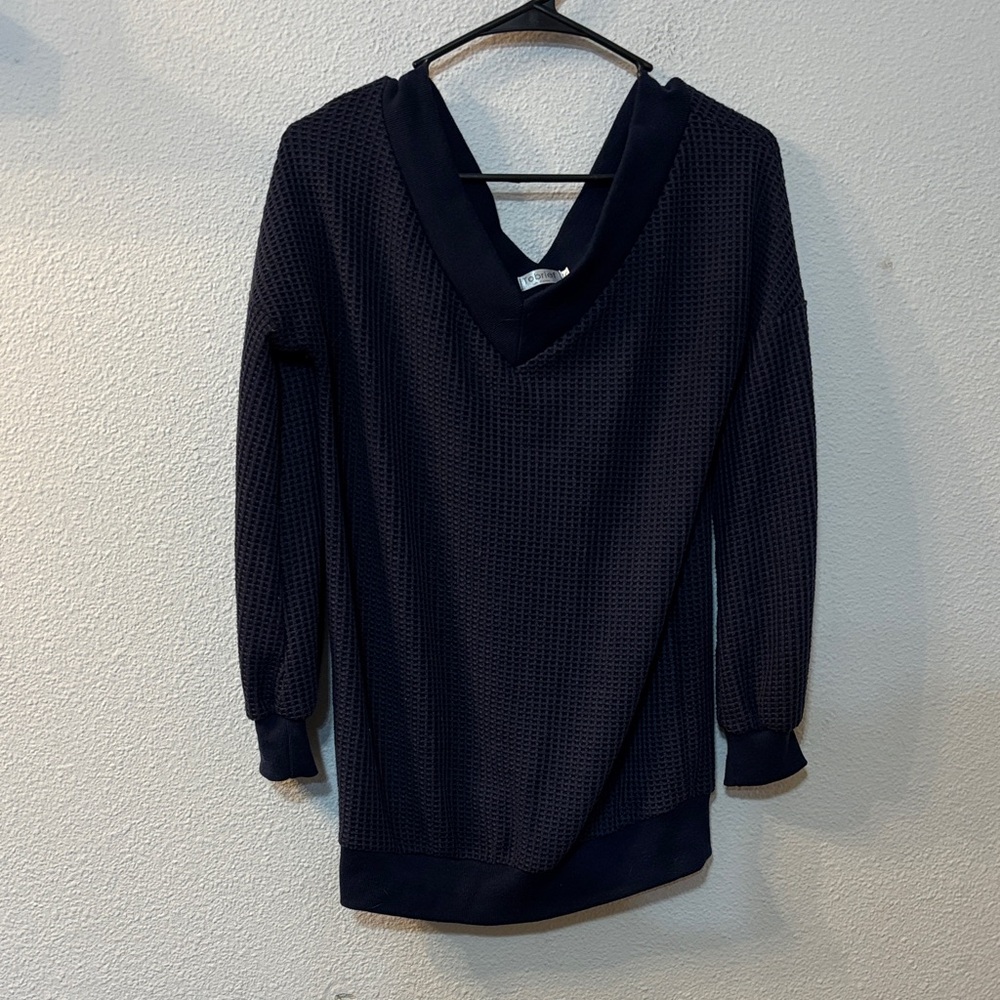 Tobrief Women's Blue V-Neck Sweater